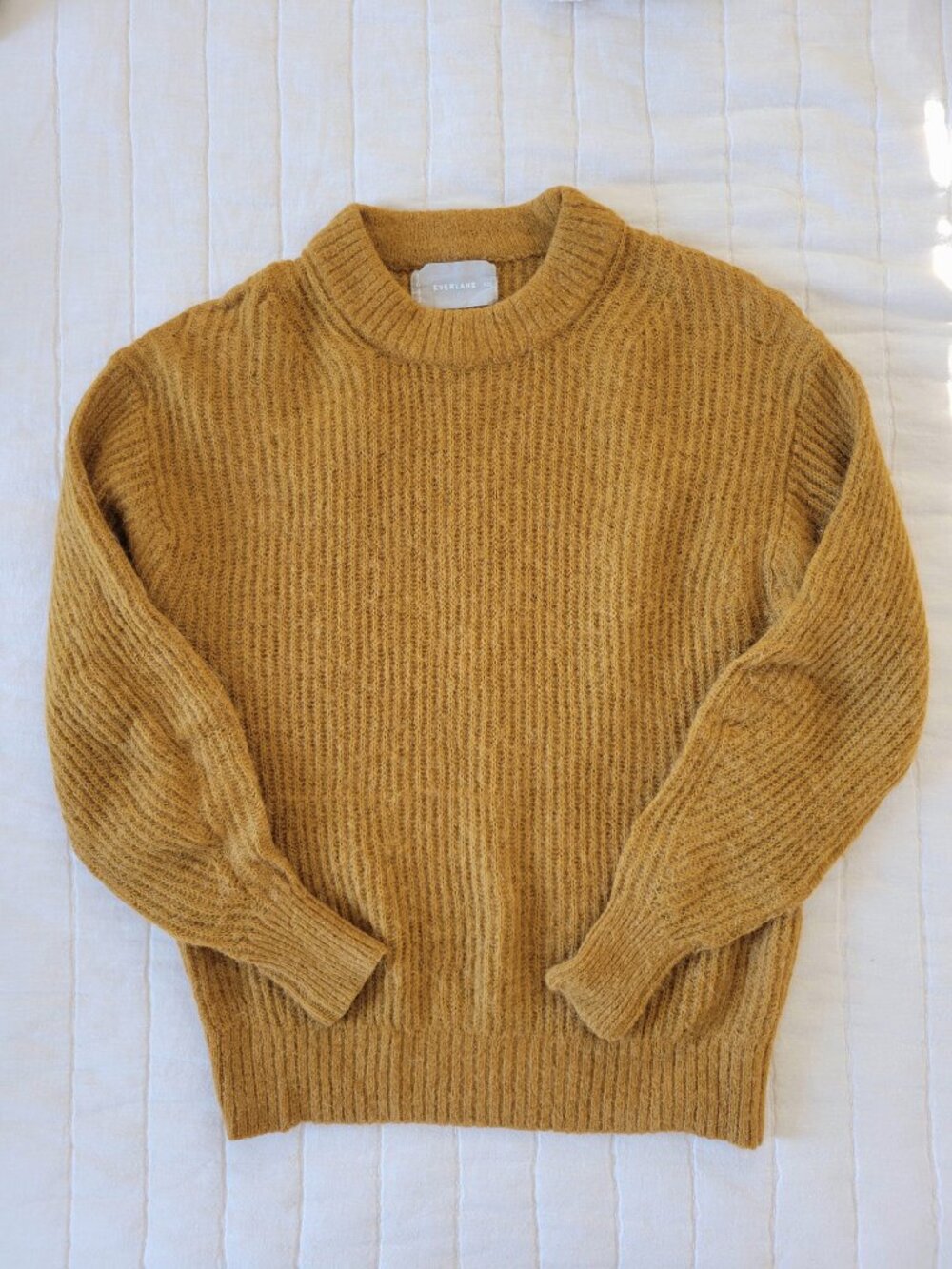 Everlane oversized alpaca crew sweater - mustard